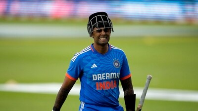 Suryakumar Yadav twisted his ankle during the third T20I against South Africa. (AP) Suryakumar Yadav twisted his ankle during the third T20I against South Africa. (AP)