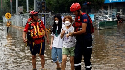 China Floods: In August, China faced intensified monsoon rains and successive typhoons, worsening the struggle against mudslides, flooding, and flash floods. Typhoon Saola made landfall in southern China on September 2, leading to the evacuation of over 880,000 individuals. Beginning on July 29, northeastern China experienced severe rainfall and flooding due to Typhoon Doksuri, the fifth typhoon of 2023 in the Pacific. This event led to historically heavy rainfall in Beijing, exceeding 60% of a typical year's precipitation in just 83 hours.&nbsp; (REUTERS)