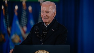 US President Joe Biden speaks at an economic event at the Wisconsin Black Chamber of Commerce in Milwaukee, Wisconsin, US, on Wednesday, Dec. 20, 2023. Biden said it is self-evident that Donald Trump is an insurrectionist but declined to endorse a Colorado Supreme Court decision that would bar the Republican presidential frontrunner from appearing on the ballot in that state. (Bloomberg) US President Joe Biden speaks at an economic event at the Wisconsin Black Chamber of Commerce in Milwaukee, Wisconsin, US, on Wednesday, Dec. 20, 2023. Biden said it is self-evident that Donald Trump is an insurrectionist but declined to endorse a Colorado Supreme Court decision that would bar the Republican presidential frontrunner from appearing on the ballot in that state. (Bloomberg)