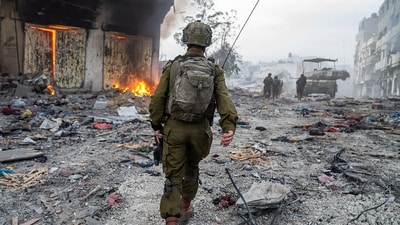 A soldier operating in the Gaza Strip, amid continuing battles between Israel and the Palestinian militant group Hamas. (AFP)