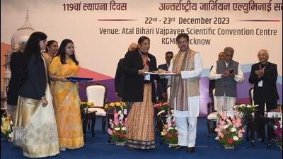 Tripura chief minister Manik Saha at a function at KGMU in Lucknow on December 22. (HT photo) Tripura chief minister Manik Saha at a function at KGMU in Lucknow on December 22. (HT photo)