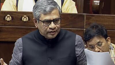 Union communications minister Ashwini Vaishnaw speaking in Rajya Sabha on Thursday (ANI) Union communications minister Ashwini Vaishnaw speaking in Rajya Sabha on Thursday (ANI)