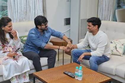 Upasana and Ram Charan with Shrikanth Upasana and Ram Charan with Shrikanth