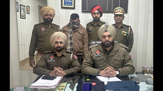 The accused in custody of police in Ludhiana. (HT Photo)
