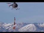 Deer fly through Utah sky. Deer fly through Utah sky.