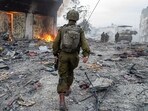 This handout picture shows an Israeli soldier operating in the Gaza Strip