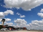 This photograph taken on August 1, 2016, shows the Paris Vatry Airport, near Vatry. A Nicaragua-bound plane carrying more than 300 Indian passengers en route from the United Arab Emirates, has been grounded at the airport over suspected "human trafficking".