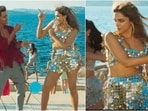 Deepika Padukone wore a gold and silver embellished skirt and bralette for a Fighter song with Hrithik Roshan. Deepika Padukone wore a gold and silver embellished skirt and bralette for a Fighter song with Hrithik Roshan.