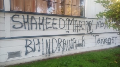 Hindu temple in US defaced with pro-Khalistani slogans Hindu temple in US defaced with pro-Khalistani slogans