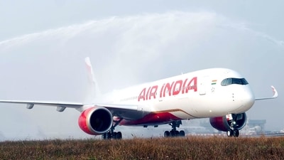 Air India A350 lands at Delhi Airport on Saturday. (Air India) Air India A350 lands at Delhi Airport on Saturday. (Air India)