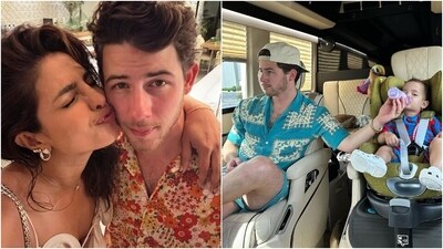 Priyanka and Nick often share snippets from their lives with fans. In a recent post around Nick's birthday, Priyanka shared photos of the singer and her daughter. One of the clicks showed her kissing Nick on the cheeks, and the other featured Nick holding Malti's milk bottle while they sat in the car. (Instagram) Priyanka and Nick often share snippets from their lives with fans. In a recent post around Nick's birthday, Priyanka shared photos of the singer and her daughter. One of the clicks showed her kissing Nick on the cheeks, and the other featured Nick holding Malti's milk bottle while they sat in the car. (Instagram)