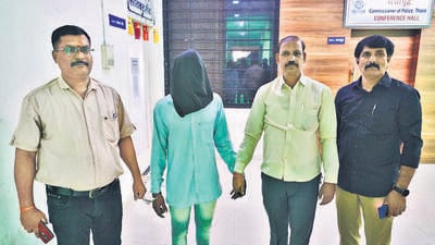 Thane, India - December,23, 2023: On December 21, A man named Amit Bagdi killed his wife and two childrens in Thane's Kasarwadvali village. Thane Police has arrested the accused in this triple murder case from Haryana state and further investigation is going on ,in Thane, in Mumbai, India, on, Saturday, December ,23, 2023. ( Praful Gangurde / HT Photo )