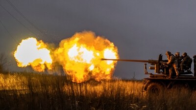 Russia-Ukraine War: Service members of Ukrainian Joint Assault Brigade Fury fire a S60 cannon towards Russian troops near the front-line town of Bakhmut. (Reuters)