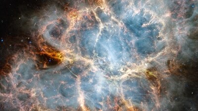 The Crab Nebula, the remains of an exploded star 6,500 light-years away, is seen in a composite image taken by the James Webb Telescope and released by NASA on October 30, 2023.&nbsp; (NASA/ESA via REUTERS)