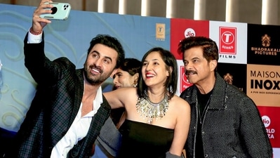 Charu Shankar with Ranbir Kapoor and Anil Kapoor.