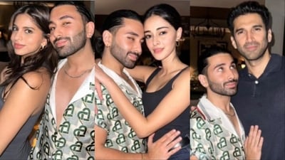Suhana Khan, Ananya Panday, Aditya Roy Kapur with Orry.