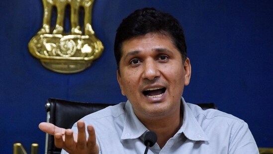 Delhi health minister Saurabh Bharadwaj (HT Photo)