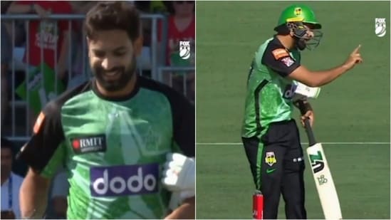 Haris Rauf walking out to bat in a BBL match against Sydney Thunder (BBL)