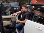 Arbaaz Khan was seen outside sister Arpita Khan's home in Mumbai on Sunday. Arbaaz Khan was seen outside sister Arpita Khan's home in Mumbai on Sunday.