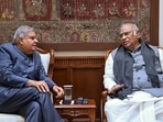 Vice President and Rajya Sabha Chairman Jagdeep Dhankhar with Leader of Opposition in the Rajya Sabha Mallikarjun Kharge Vice President and Rajya Sabha Chairman Jagdeep Dhankhar with Leader of Opposition in the Rajya Sabha Mallikarjun Kharge