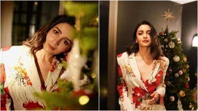 Alia accessorised the outfit with rings, hoop earrings, and peep-toe white pumps. Lastly, she chose feathered brows, nude lip shade, shimmery eye shadow, mascara on the lashes, highlighter on the contours, and side-parted open locks styled with soft waves for the glam picks. (Instagram) Alia accessorised the outfit with rings, hoop earrings, and peep-toe white pumps. Lastly, she chose feathered brows, nude lip shade, shimmery eye shadow, mascara on the lashes, highlighter on the contours, and side-parted open locks styled with soft waves for the glam picks. (Instagram)