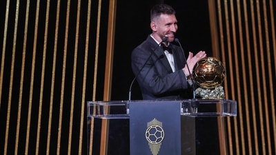 Lionel Messi poses with his eighth Ballon d'Or trophy (AFP) Lionel Messi poses with his eighth Ballon d'Or trophy (AFP)