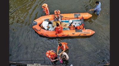 Hit by cyclone Michaung on December 4, Chennai received 470mm of rainfall in 48 hours, leading to a massive deluge. (PTI) Hit by cyclone Michaung on December 4, Chennai received 470mm of rainfall in 48 hours, leading to a massive deluge. (PTI)