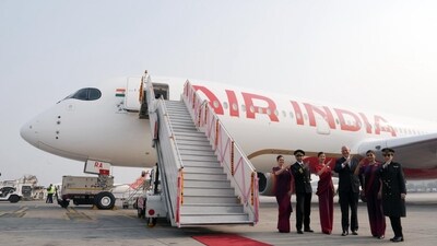 Air India Airbus A350 lands at Delhi airport. (Air India) Air India Airbus A350 lands at Delhi airport. (Air India)