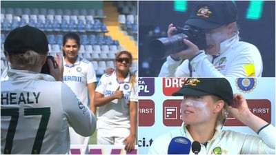 Alyssa Healy captures India players' celebratory moments after the game (BCCI) Alyssa Healy captures India players' celebratory moments after the game (BCCI)