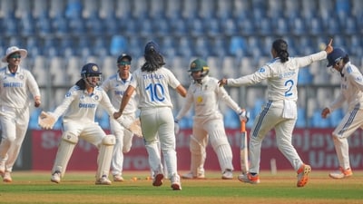 India Women defeated Australia Women on Day 4 of their one-off Test match. (PTI) India Women defeated Australia Women on Day 4 of their one-off Test match. (PTI)