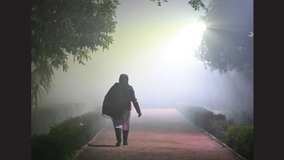 Smog drapes a park in Delhi on Sunday morning. (Vipin Kumar/HT Photo) Smog drapes a park in Delhi on Sunday morning. (Vipin Kumar/HT Photo)