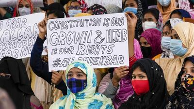 The development comes after chief minister Siddaramaiah announced that the government is considering to withdraw hijab ban. (AP) The development comes after chief minister Siddaramaiah announced that the government is considering to withdraw hijab ban. (AP)