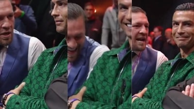 Cristiano Ronaldo had a bizarre interaction with Conor McGregor. Cristiano Ronaldo had a bizarre interaction with Conor McGregor.