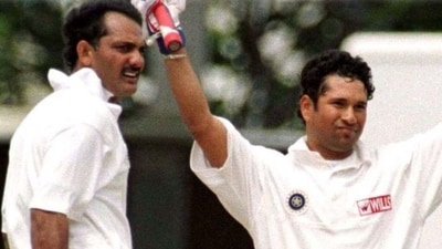 The partnership ended at 222 in the only way it could have – Azhar was run out – and it needed a spectacular catch from Bacher to dismiss Tendulkar (Reuters)