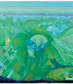 One of the artworks on display at this exhibition of paintings by late artist Niranjan Kouli. One of the artworks on display at this exhibition of paintings by late artist Niranjan Kouli.
