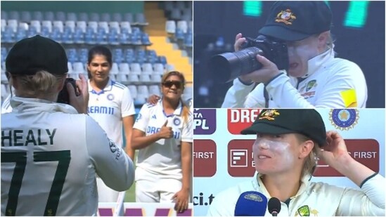 Alyssa Healy captures India players' celebratory moments after the game (BCCI)