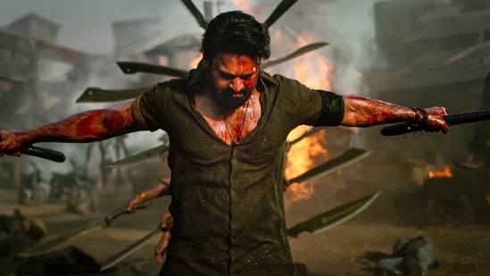 Prabhas in a still from Salaar.