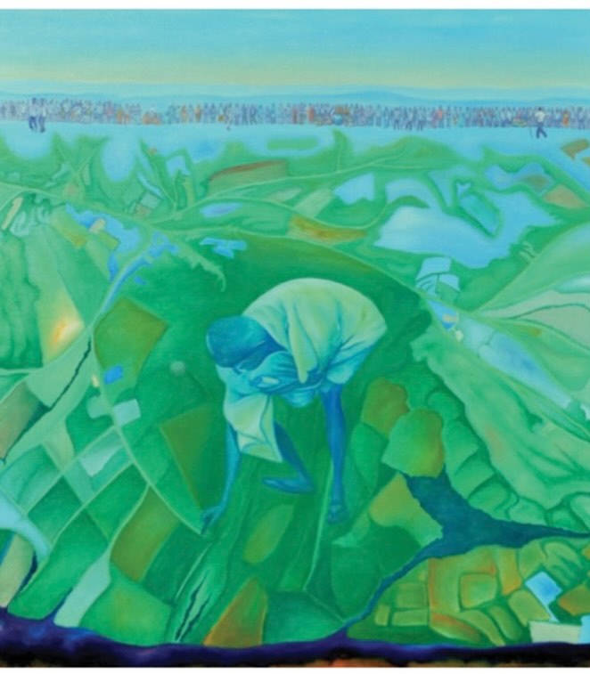 One of the artworks on display at this exhibition of paintings by late artist Niranjan Kouli. One of the artworks on display at this exhibition of paintings by late artist Niranjan Kouli.