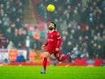 Liverpool's Mohamed Salah in action.