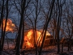 Russia-Ukraine War: Ukrainian service members of the 4th Ivan Vyhovskyi Separate Tank Brigade fire a 2S1 Gvozdika self-propelled howitzer toward Russian troops near the front line town of Kupiansk.