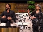 Saif Ali Khan and Sharmila Tagore in a still from Koffee With Karan 8 promo. 