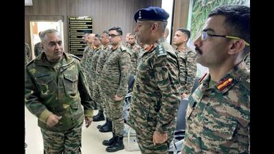 Army Chief General Manoj Pande in Poonch on Monday. (ANI) Army Chief General Manoj Pande in Poonch on Monday. (ANI)