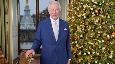 Britain's King Charles III poses during the recording of his Christmas message at Buckingham Palace. (AFP) Britain's King Charles III poses during the recording of his Christmas message at Buckingham Palace. (AFP)