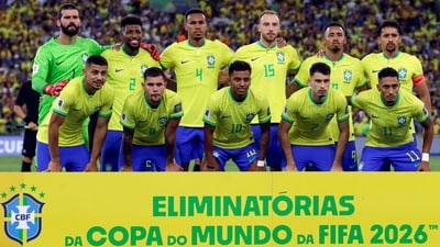 Players of Brazil line up for a team photo before a qualifying game (AP) Players of Brazil line up for a team photo before a qualifying game (AP)