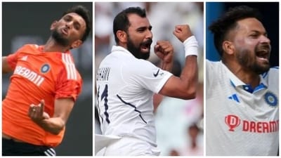 Prasidh Krishna or Mukesh Kumar can replace Mohammed Shami in the Indian XI for the 1st Test against South Africa (AP-AFP-Getty Images) Prasidh Krishna or Mukesh Kumar can replace Mohammed Shami in the Indian XI for the 1st Test against South Africa (AP-AFP-Getty Images)