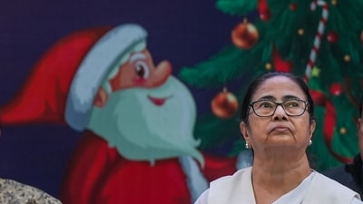 West Bengal Chief Minister Mamata Banerjee during the inauguration of the 
 Kolkata Christmas Festival at Allen Park, in Kolkata. (PTI)