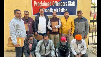 The accused in custody of police in Chandigarh. (HT)