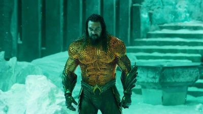 Jason Momoa in a still from Aquaman and the Lost Kingdom. Jason Momoa in a still from Aquaman and the Lost Kingdom.