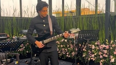 Arhaan Khan, 21, performed at father Arbaaz Khan's wedding and the actor shared his video on his Instagram Stories. He is his son from his first wife, Malaika Arora. Arhaan Khan, 21, performed at father Arbaaz Khan's wedding and the actor shared his video on his Instagram Stories. He is his son from his first wife, Malaika Arora. 