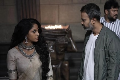 Sriya Reddy with Prashanth Neel on the sets of Salaar